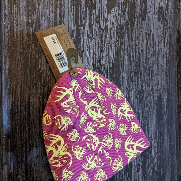 Legendary Whitetails NWT Girl's Glow Buck Beanie Pink /Yellow/Gray - Picture 3 of 3